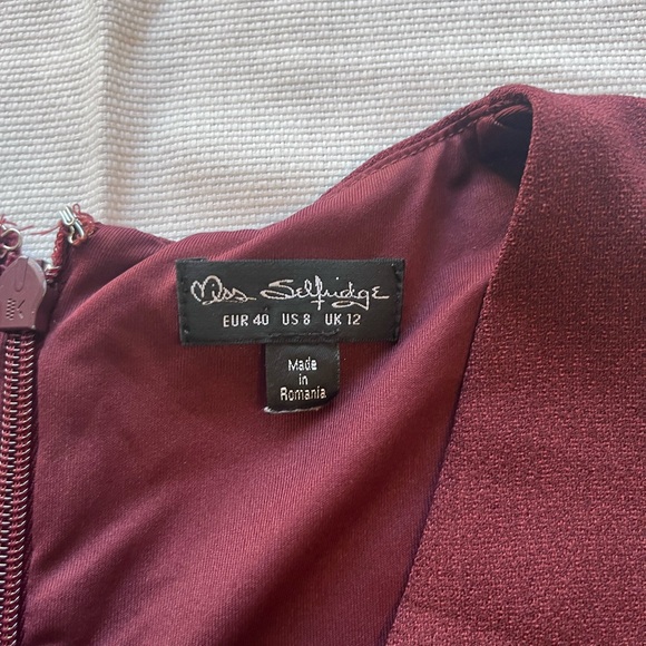 MISS SELFRIDGE Maroon mini dress - Picture 3 of 5